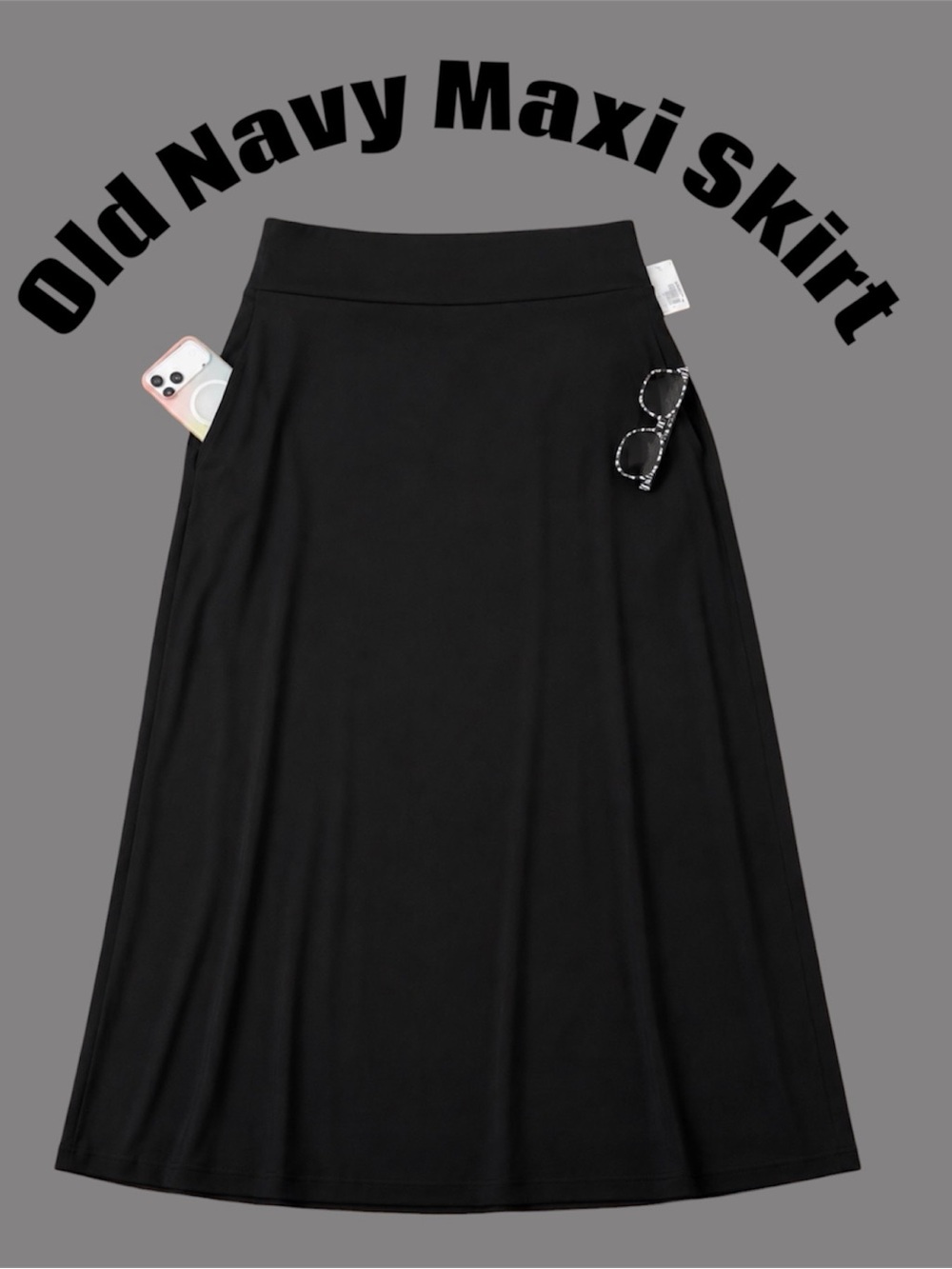 Old Navy Black Maxi Skirt with Pockets